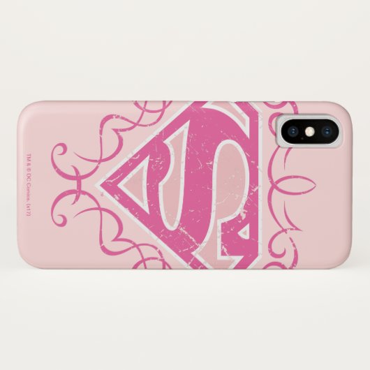 Supergirl roze strepjes Case-Mate iPhone case (Achterkant (horizontaal))