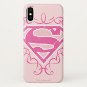 Supergirl roze strepjes Case-Mate iPhone case (Achterkant)