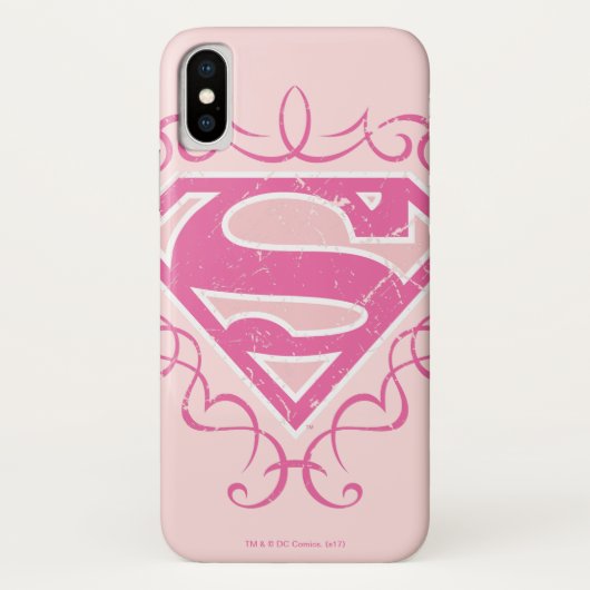 Supergirl roze strepjes Case-Mate iPhone case (Achterkant)