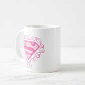 Supergirl roze strepjes koffiemok (Voorkant links)