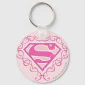 Supergirl roze strepjes sleutelhanger (Voorkant)