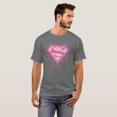 Supergirl roze strepjes t-shirt (Voorkant volledig)