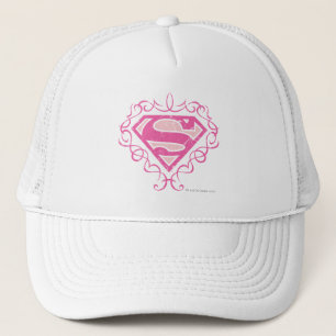 Supergirl roze strepjes trucker pet