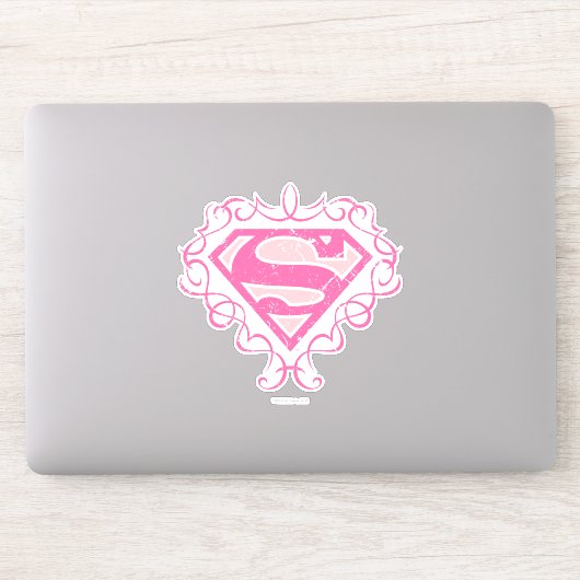 Supergirl roze stripes sticker (Computer)