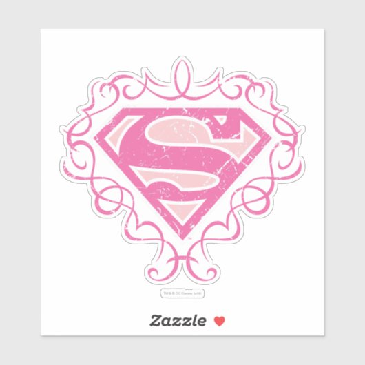 Supergirl roze stripes sticker (Vel)