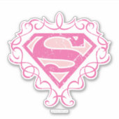 Supergirl roze stripes sticker (Voorkant)