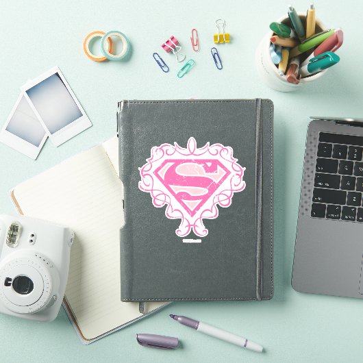 Supergirl roze stripes sticker (iPad Cover)