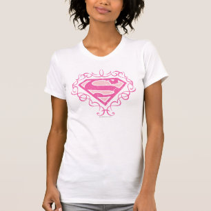 Supergirl roze stripes t-shirt