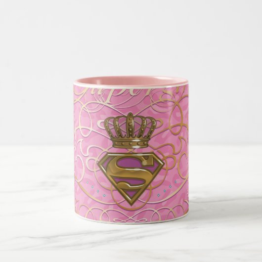 Supergirl roze tweekleurige koffiemok (Center)