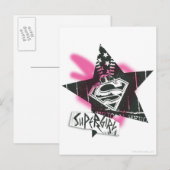 Supergirl roze verfster briefkaart (Voorkant / Achterkant)