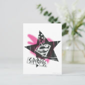 Supergirl roze verfster briefkaart (Staand voorkant)