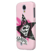 Supergirl roze verfster Case-Mate samsung galaxy hoesje (Achterkant Links)