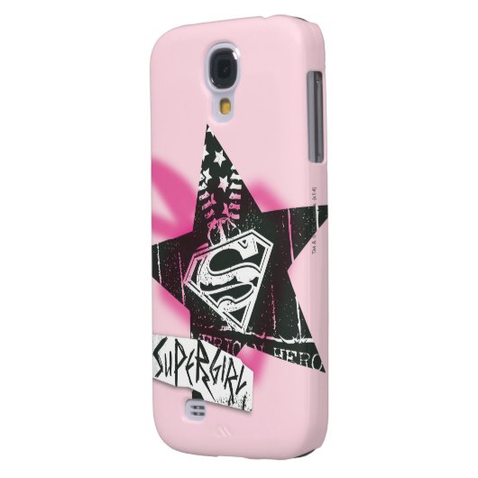 Supergirl roze verfster Case-Mate samsung galaxy hoesje (Achterkant Links)