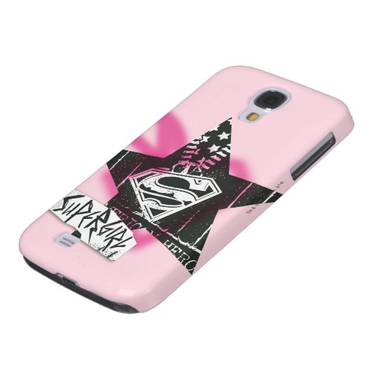 Supergirl roze verfster Case-Mate samsung galaxy hoesje (Onderkant)