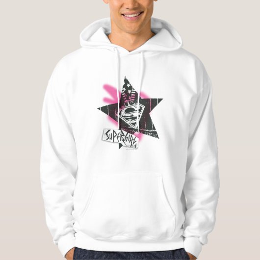 Supergirl roze verfster hoodie (Voorkant)
