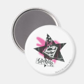 Supergirl roze verfster magneet (Voorkant / Achterkant)