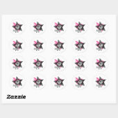 Supergirl roze verfster ronde sticker (Vel)