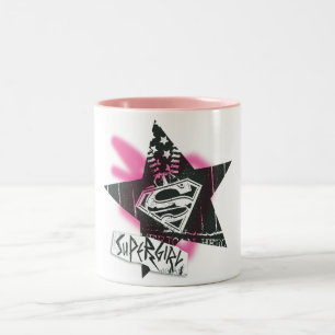Supergirl roze verfster tweekleurige koffiemok