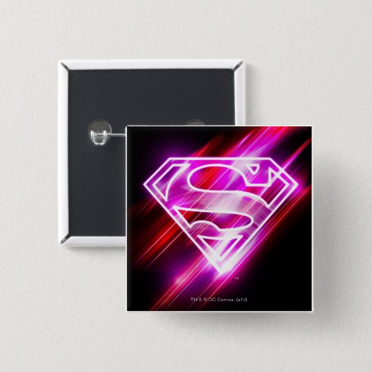 Supergirl roze vierkante button 5,1 cm (Voorkant /achterkant)