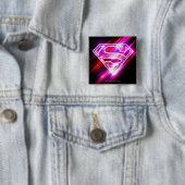 Supergirl roze vierkante button 5,1 cm (In situ)