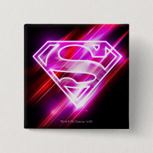 Supergirl roze vierkante button 5,1 cm
