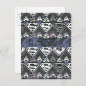 Supergirl S-patroon herhalen Briefkaart (Voorkant / Achterkant)