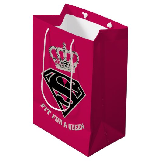 Supergirl S-Shield "Fit for a Queen" Medium Cadeauzakje (Voorkant Gekanteld)