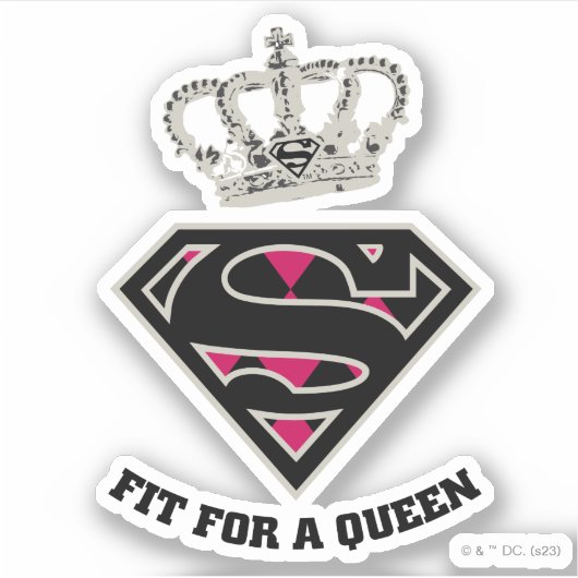 Supergirl S-Shield "Fit for a Queen" Sticker (Voorkant)