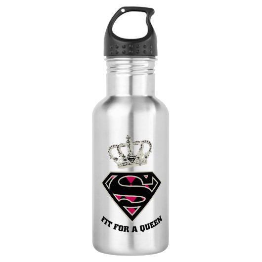 Supergirl S-Shield "Fit for a Queen" Waterfles (Voorkant)