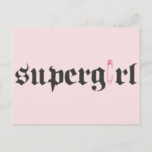 Supergirl Safety Pin Letter Briefkaart (Voorkant)