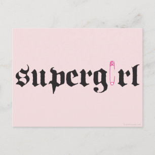 Supergirl Safety Pin Letter Briefkaart