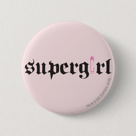 Supergirl Safety Pin Letter Ronde Button 5,7 Cm (Voorkant)