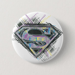 Supergirl Scribbles Logo Ronde Button 5,7 Cm