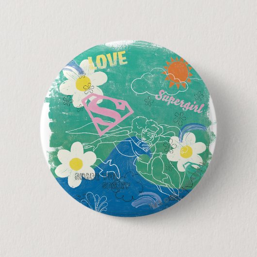 Supergirl Share the Spirit & Love Ronde Button 5,7 Cm (Voorkant)
