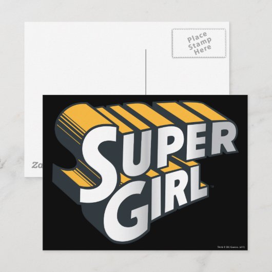Supergirl Silver en Oranje Logo Briefkaart (Voorkant / Achterkant)
