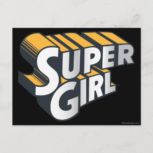 Supergirl Silver en Oranje Logo Briefkaart (Voorkant)