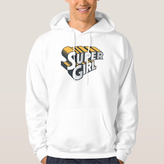 Supergirl Silver en Oranje Logo Hoodie (Voorkant)