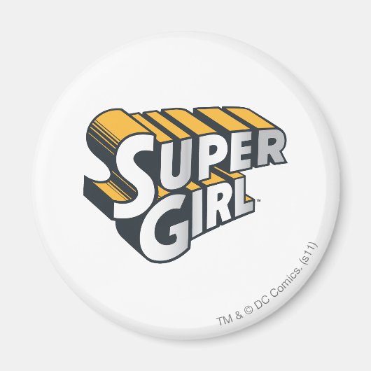 Supergirl Silver en Oranje Logo Magneet (Voorkant)