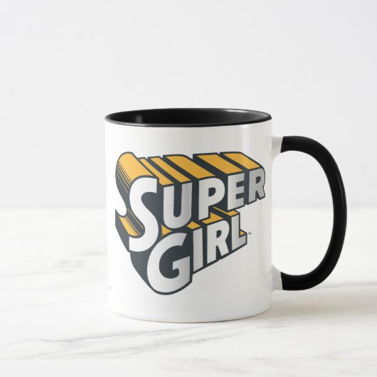 Supergirl Silver en Oranje Logo Mok (Rechts)