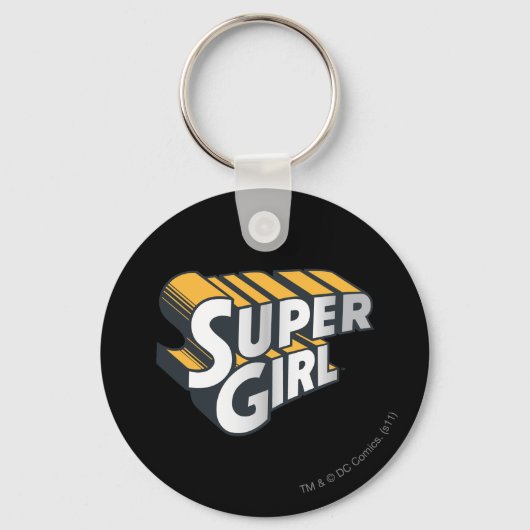 Supergirl Silver en Oranje Logo Sleutelhanger (Voorkant)