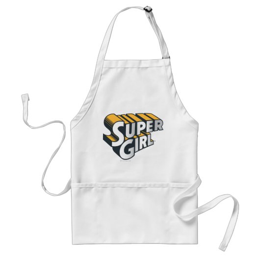 Supergirl Silver en Oranje Logo Standaard Schort (Voorkant)