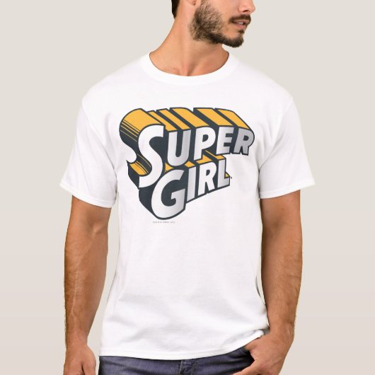 Supergirl Silver en Oranje Logo T-shirt (Voorkant)