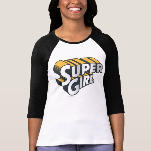Supergirl Silver en Oranje Logo T-shirt (Voorkant)