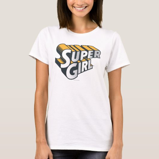 Supergirl Silver en Oranje Logo T-shirt (Voorkant)