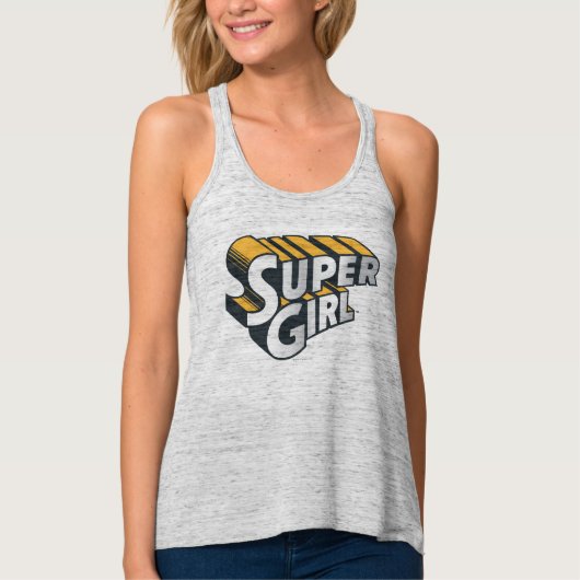 Supergirl Silver en Oranje Logo Tanktop (Voorkant)