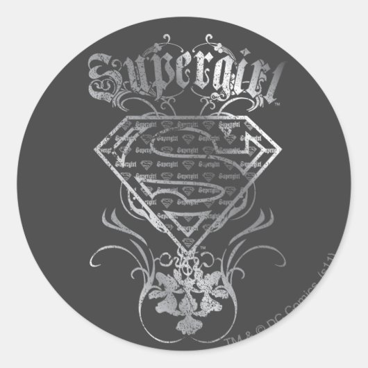 Supergirl Silver Logo Ronde Sticker (Voorkant)