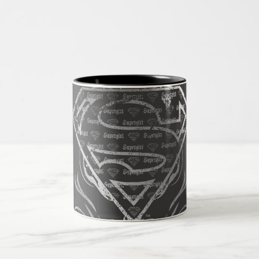 Supergirl Silver Logo Tweekleurige Koffiemok (Center)
