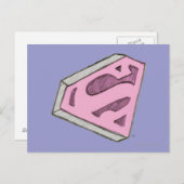 Supergirl Sketched Pink Logo Briefkaart (Voorkant / Achterkant)