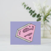 Supergirl Sketched Pink Logo Briefkaart (Staand voorkant)