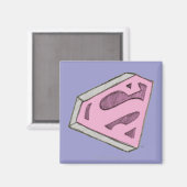 Supergirl Sketched Pink Logo Magneet (Voorkant / Achterkant)